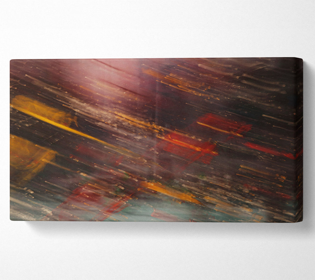  A Canvas Print of Crimson Cityscape Blur Canvas Print
