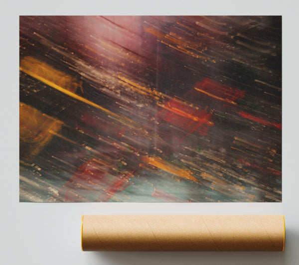 Crimson Cityscape Blur Giclee Print