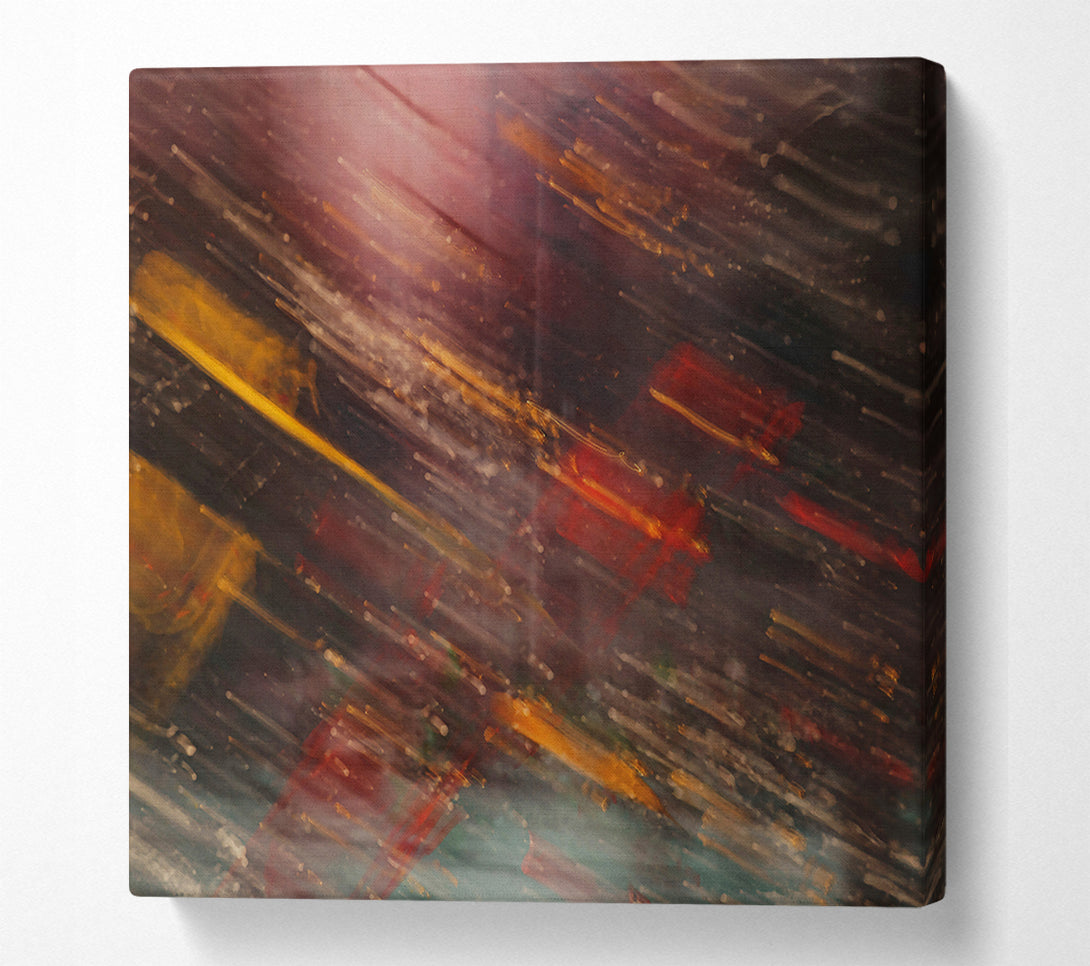  A Canvas Print of Crimson Cityscape Blur Canvas Print