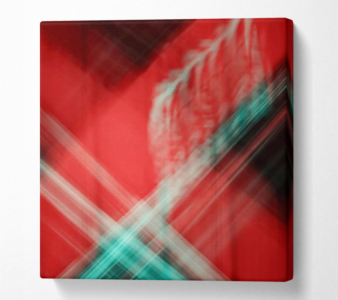  A Canvas Print of Red And Teal Lines Canvas Print