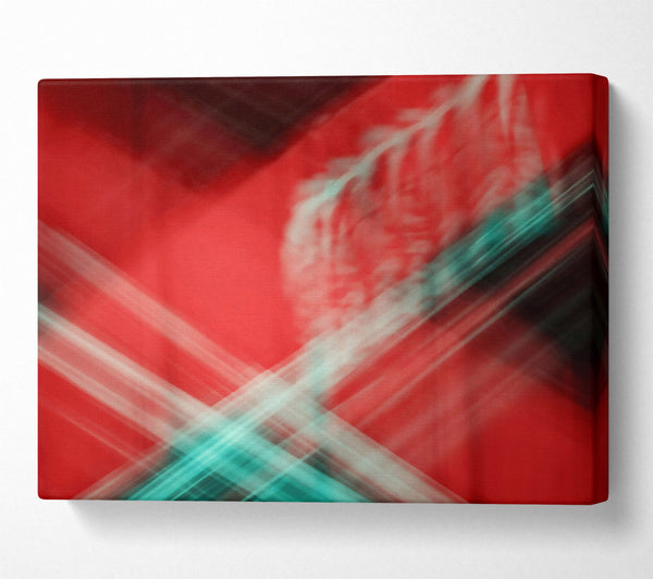  A Canvas Print of Red And Teal Lines Canvas Print