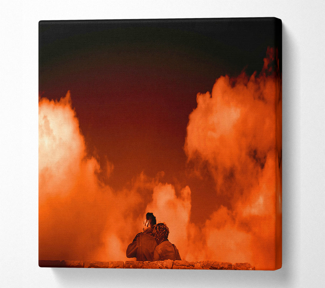 A Canvas Print of Crimson Sky Embrace Canvas Print