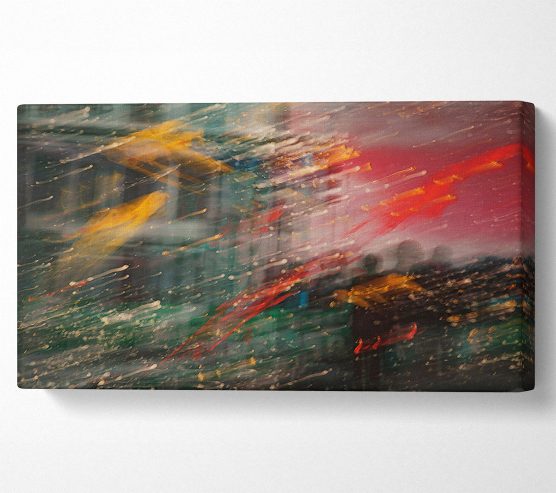  A Canvas Print of Red Blurred Reflections Canvas Wall Art