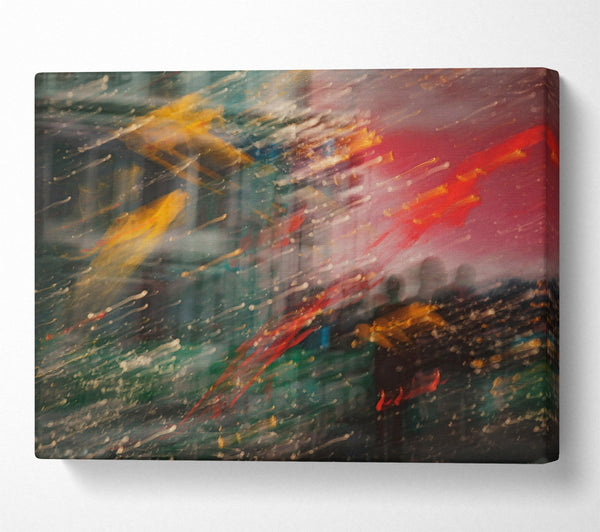  A Canvas Print of Red Blurred Reflections Canvas Wall Art