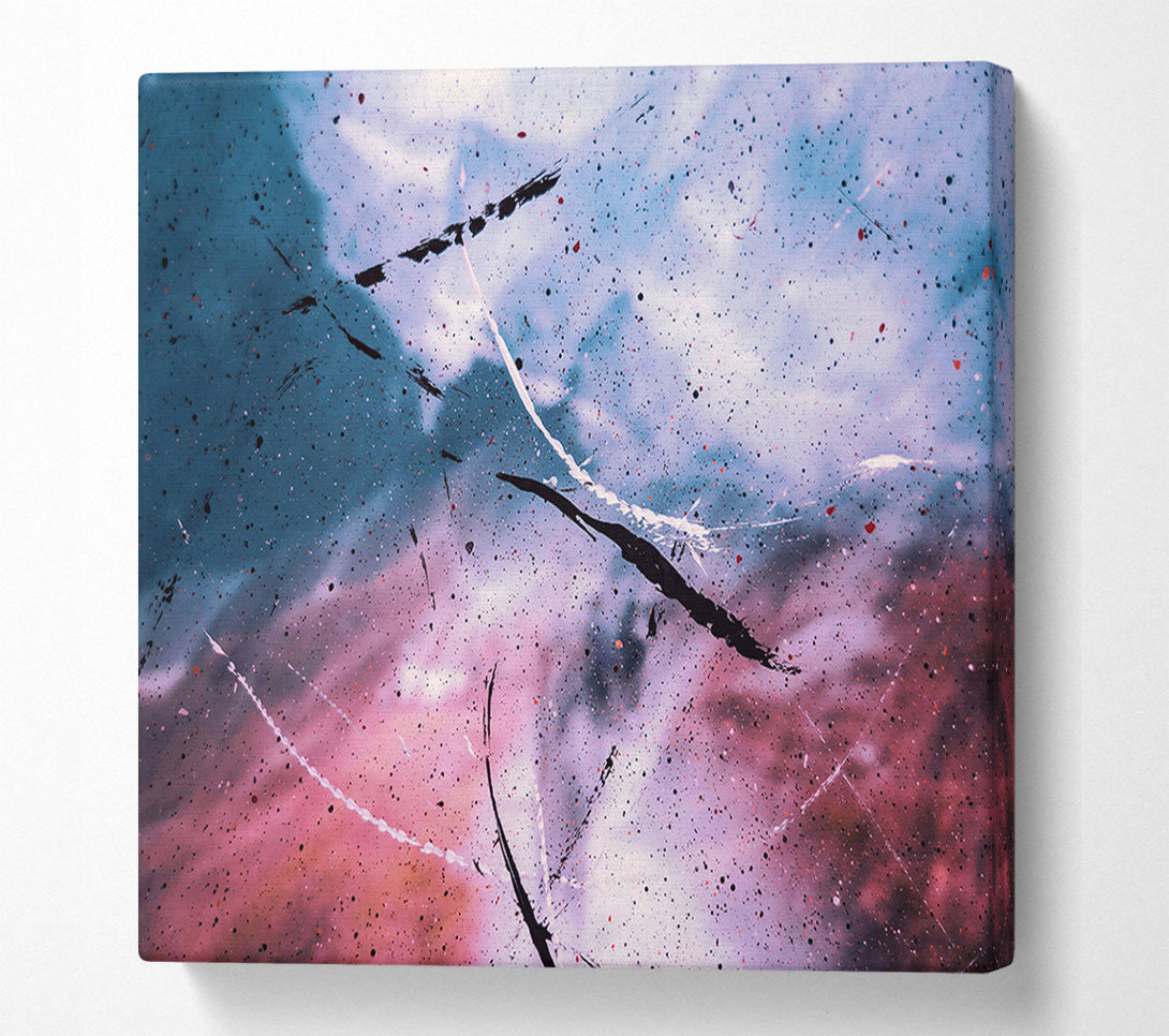  A Canvas Print of Blue And Pink Splashes Canvas Art