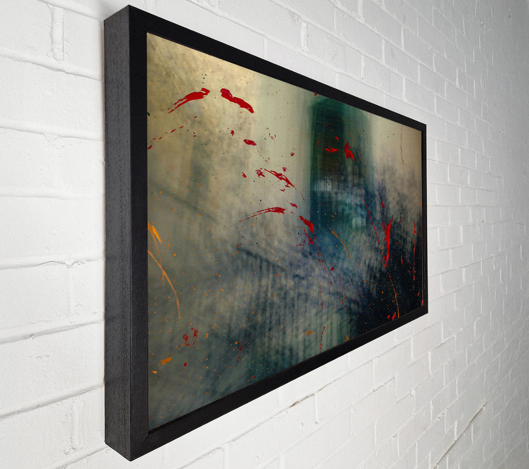  A Canvas Print of Red Splatter In Blue Canvas Wall Art