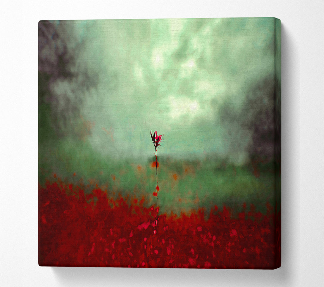  A Canvas Print of Green And Crimson Bloom Canvas Art