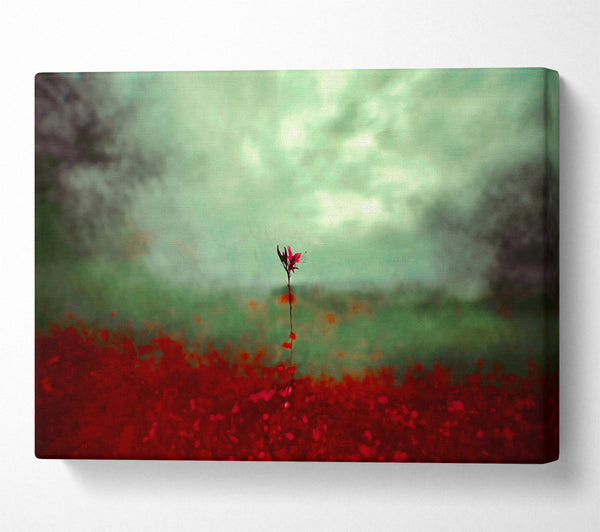  A Canvas Print of Green And Crimson Bloom Canvas Art