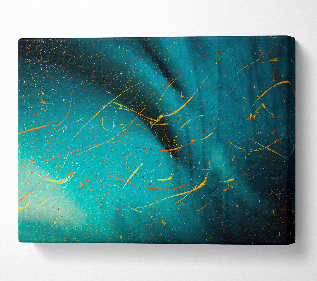  A Canvas Print of Teal Splashes Of Color Canvas Wall Art
