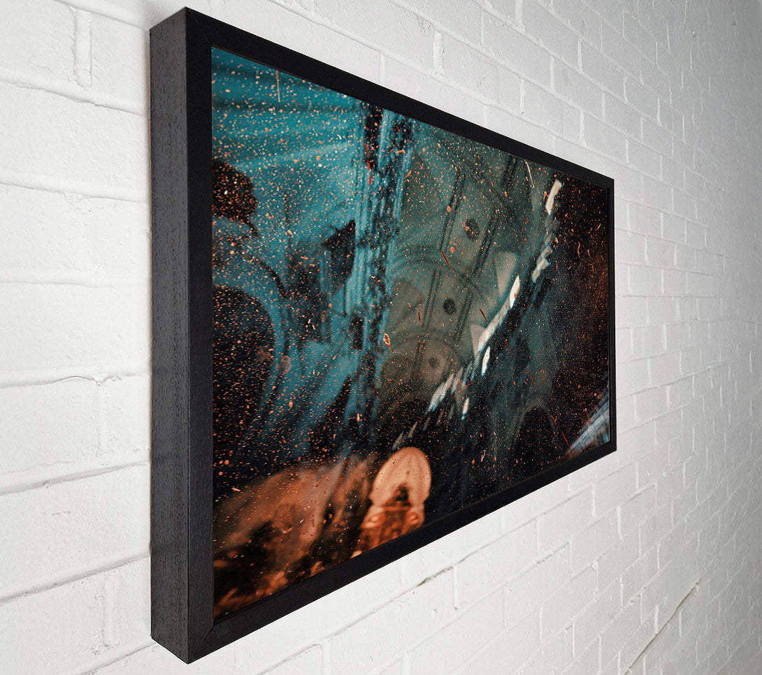  A Canvas Print of Teal Speckled Reflections Canvas Wall Art