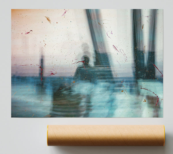Teal Blurred Memories Poster