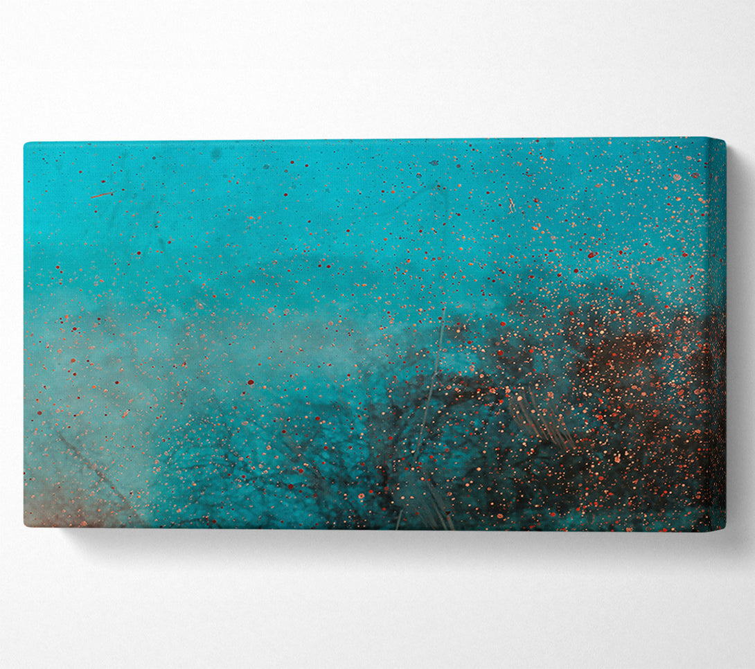  A Canvas Print of Teal Specks Of Dust. Canvas Art