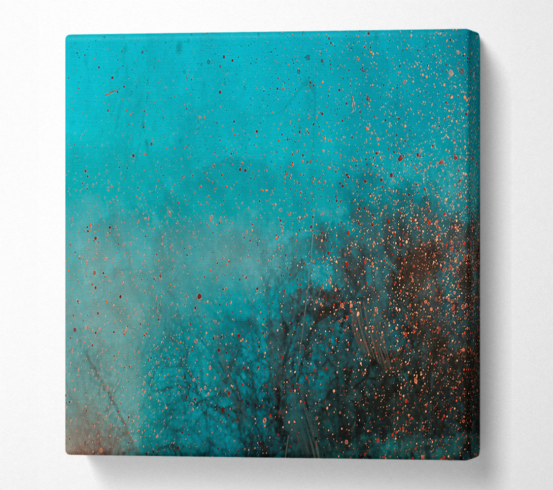  A Canvas Print of Teal Specks Of Dust. Canvas Art
