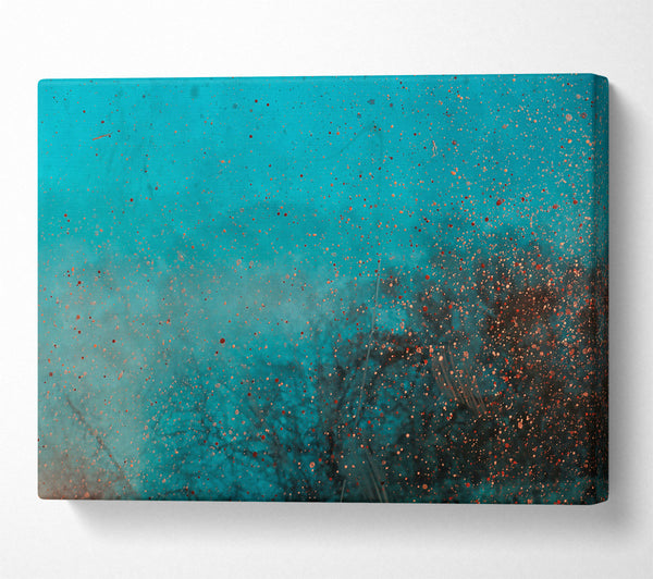  A Canvas Print of Teal Specks Of Dust. Canvas Art