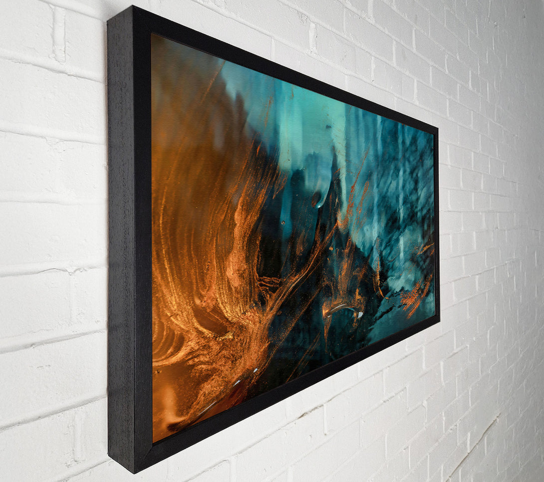  A Canvas Print of Teal And Gold Swirls Canvas Print