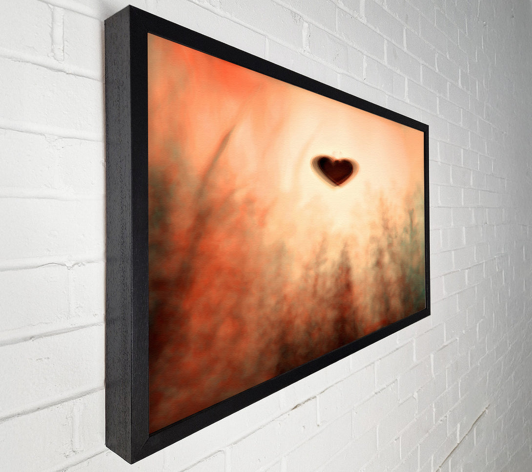  A Canvas Print of Orange Haze Heart Canvas Wall Art