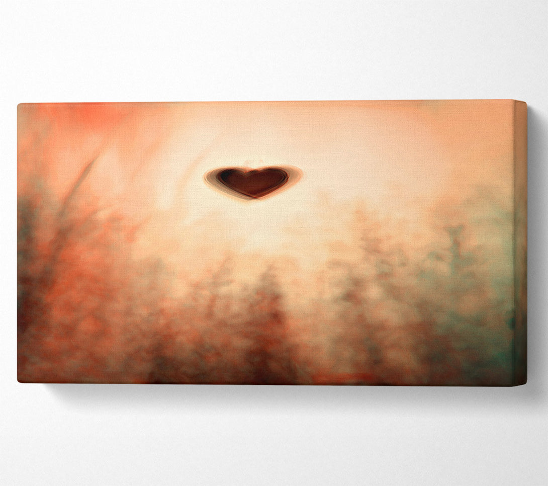  A Canvas Print of Orange Haze Heart Canvas Wall Art