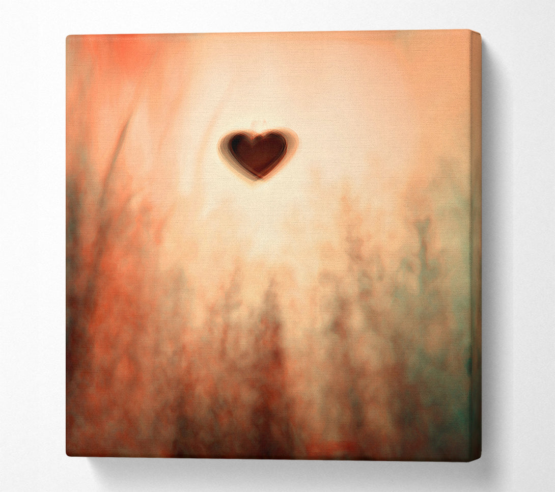  A Canvas Print of Orange Haze Heart Canvas Wall Art