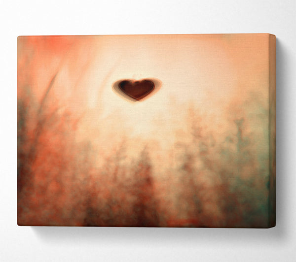  A Canvas Print of Orange Haze Heart Canvas Wall Art