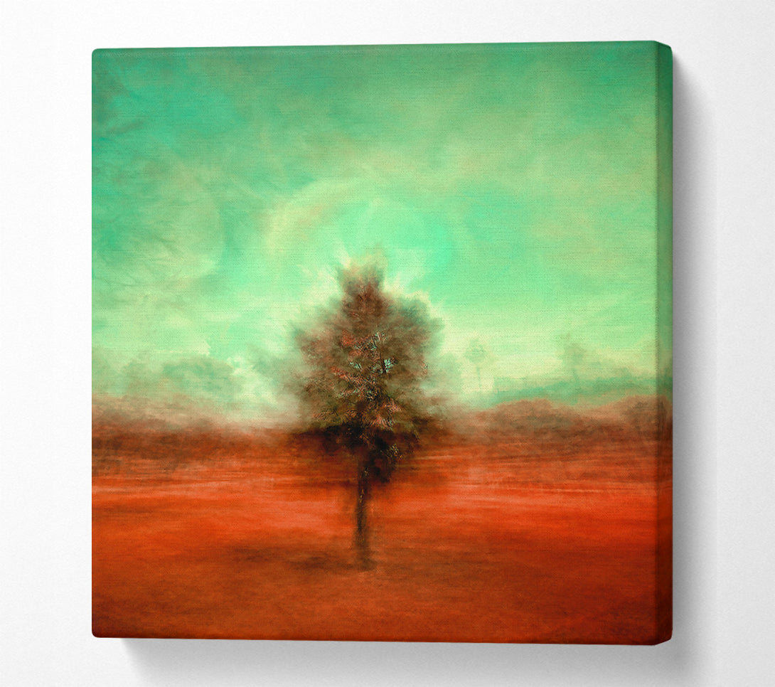  A Canvas Print of Emerald Tree In Red Soil Canvas Wall Art