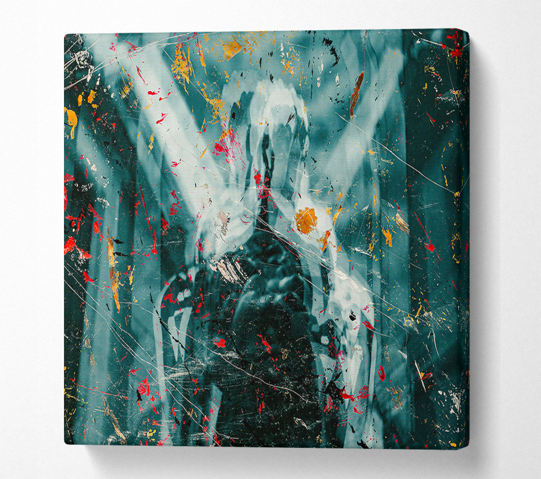  A Canvas Print of Teal Memory Splashes Canvas Print