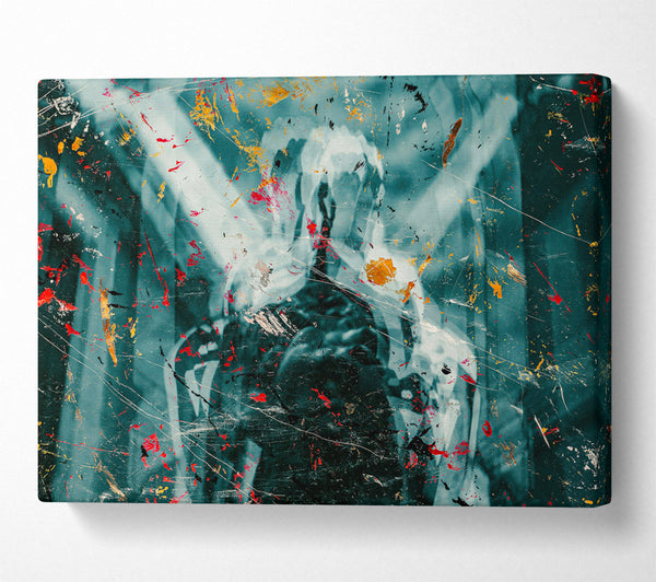  A Canvas Print of Teal Memory Splashes Canvas Print