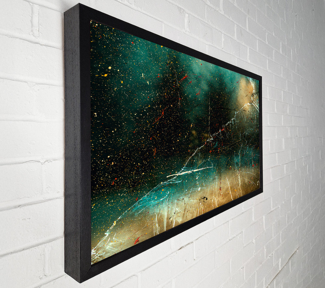 A Canvas Print of Teal Cosmic Landscape Canvas Wall Art