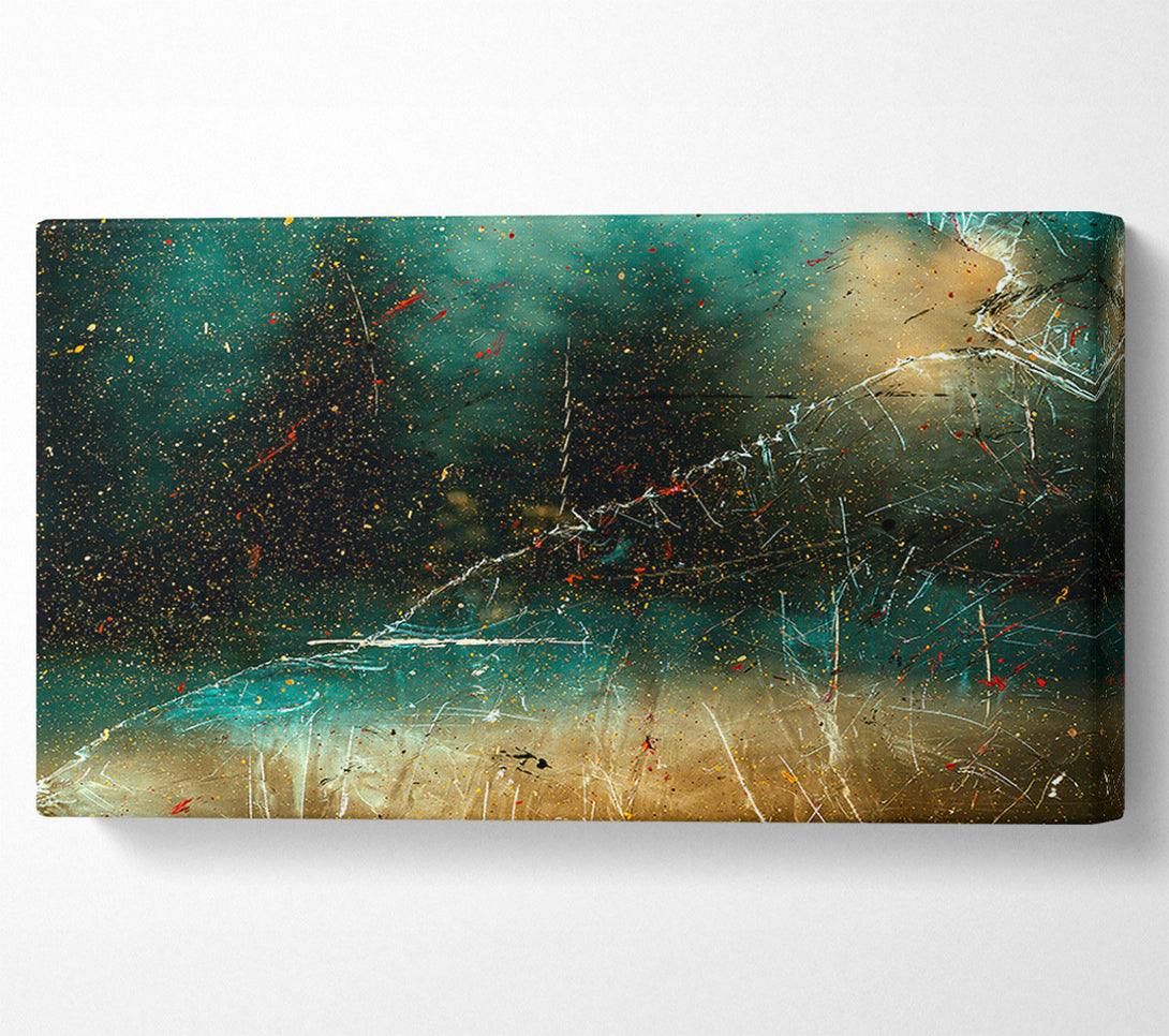  A Canvas Print of Teal Cosmic Landscape Canvas Wall Art