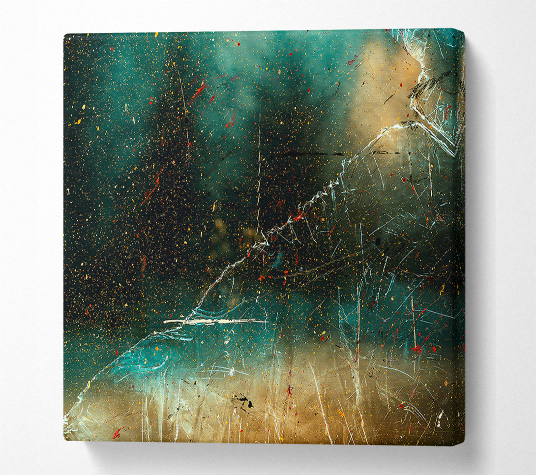  A Canvas Print of Teal Cosmic Landscape Canvas Wall Art