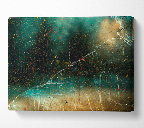  A Canvas Print of Teal Cosmic Landscape Canvas Wall Art