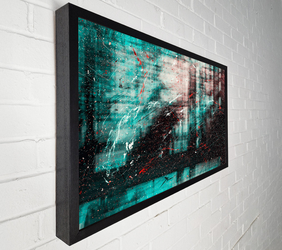  A Canvas Print of Teal Scratched Surface Canvas Art