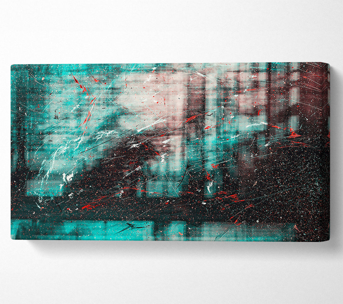  A Canvas Print of Teal Scratched Surface Canvas Art