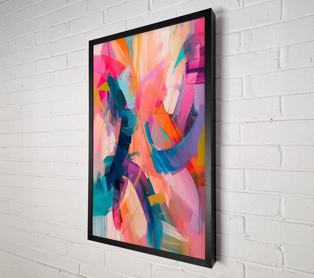  A Canvas Print of Coral And Teal Swirl Canvas Art