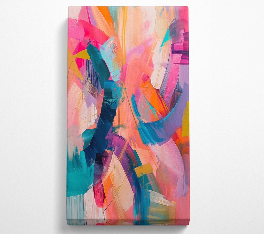  A Canvas Print of Coral And Teal Swirl Canvas Art
