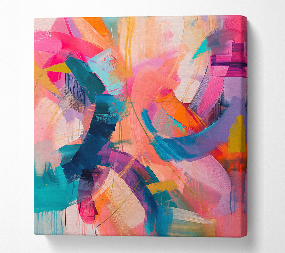  A Canvas Print of Coral And Teal Swirl Canvas Art
