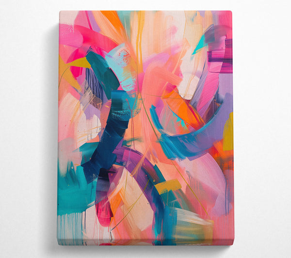  A Canvas Print of Coral And Teal Swirl Canvas Art