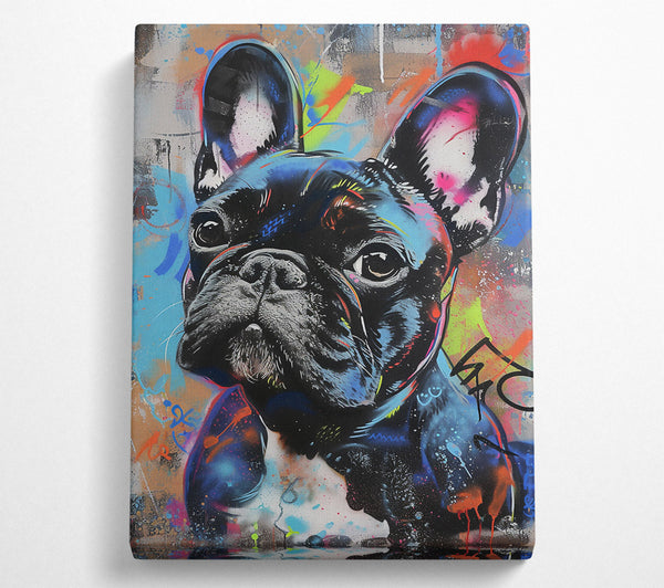  A Canvas Print of Blue Frenchie Dreams Canvas Print