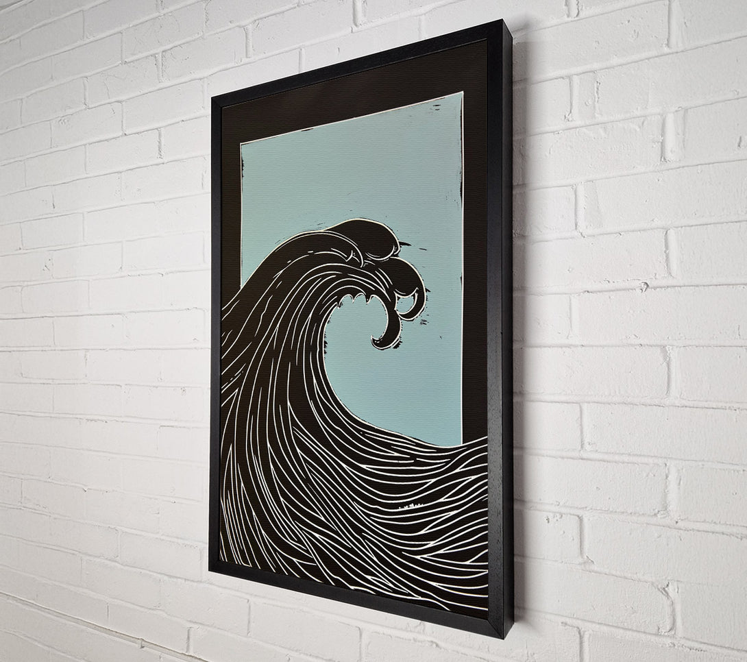  A Canvas Print of Pale Blue Breaking Wave Canvas Wall Art