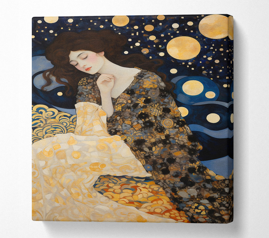  A Canvas Print of Klimt Lady At Night Canvas Print