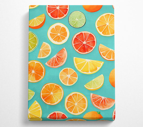  A Canvas Print of Orange Citrus Symphony Canvas Wall Art