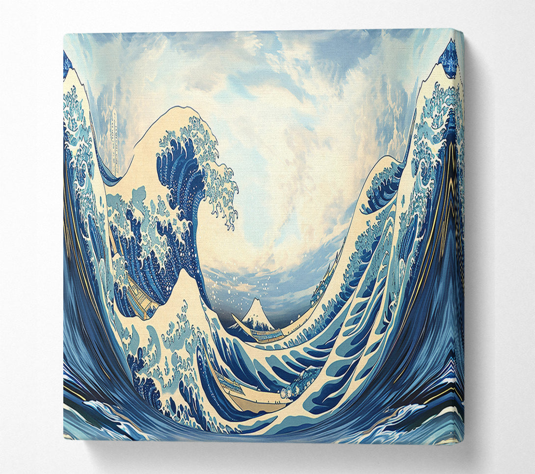  A Canvas Print of Azure Wave Symphony Canvas Art