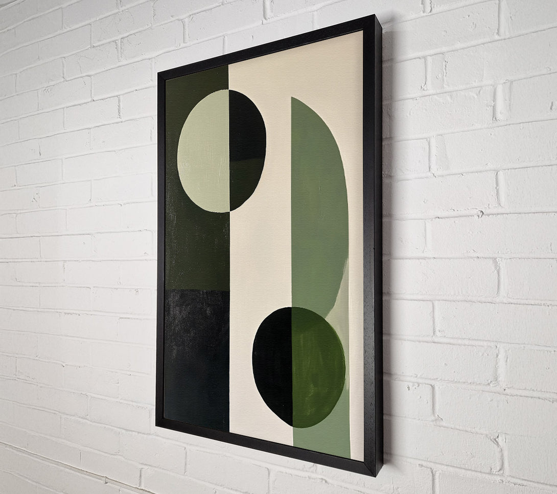  A Canvas Print of Sage Green Shapes Canvas Wall Art