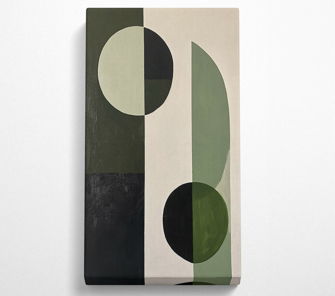  A Canvas Print of Sage Green Shapes Canvas Wall Art