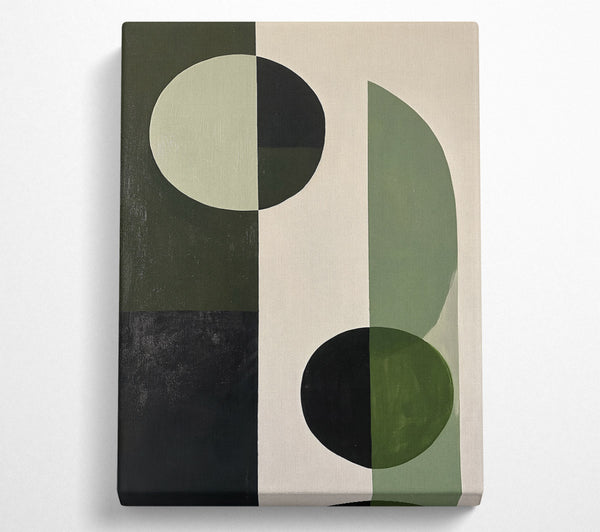  A Canvas Print of Sage Green Shapes Canvas Wall Art