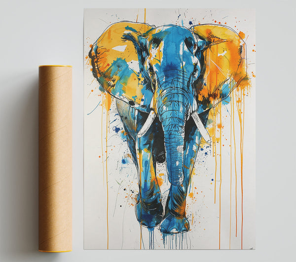 Azure Elephant Dreams Print