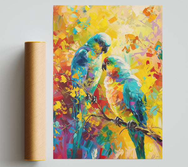Yellow Canopy Parrots Print