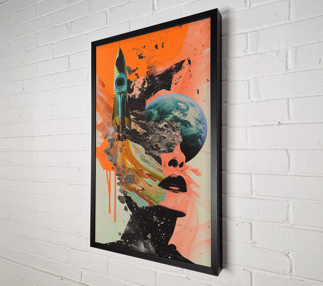  A Canvas Print of Orange Cosmic Flight Canvas Wall Art