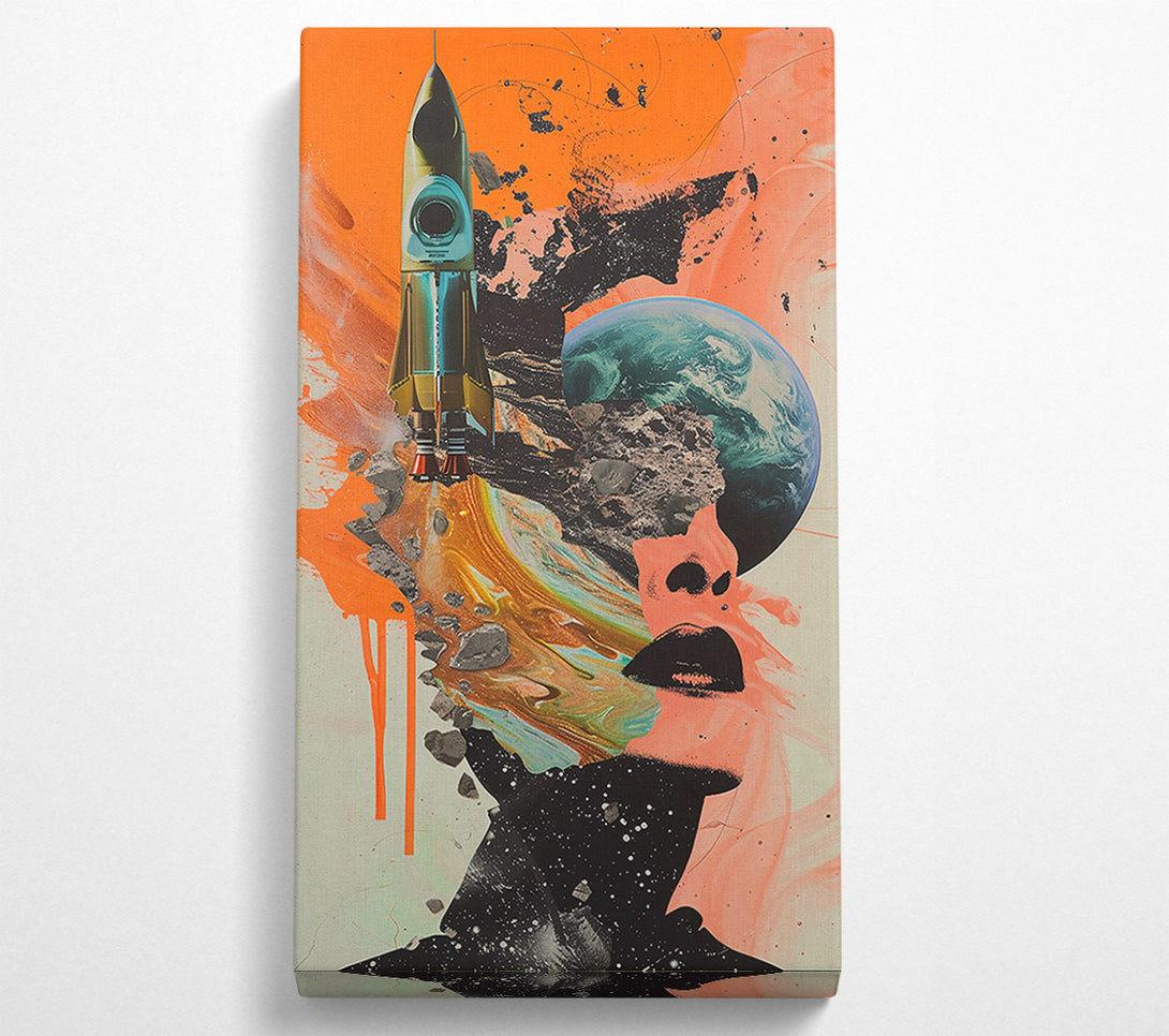  A Canvas Print of Orange Cosmic Flight Canvas Wall Art
