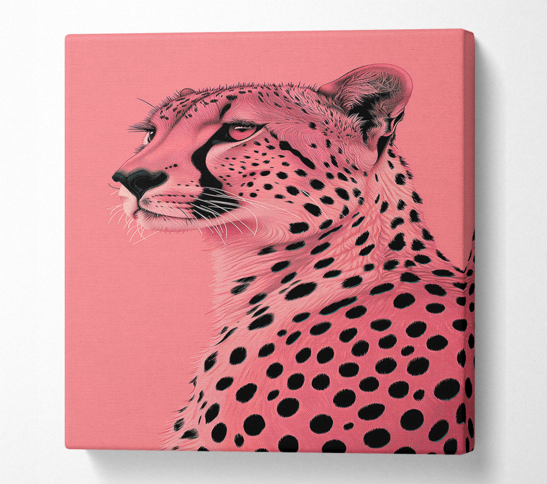  A Canvas Print of Pink Cheetah Gaze Canvas Wall Art