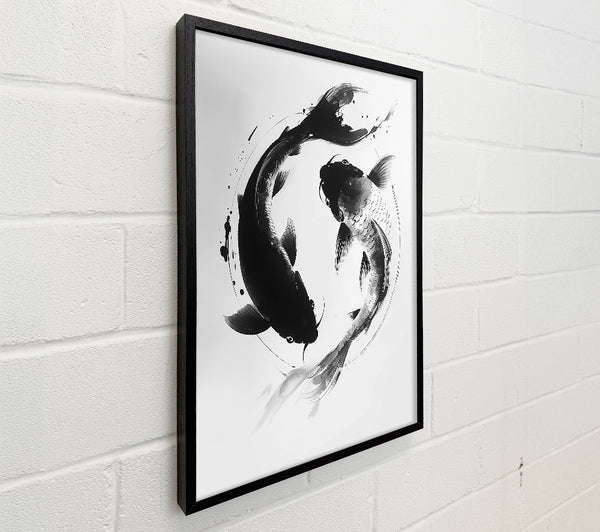 Black Ink Koi Dance